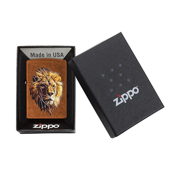 Zippo 29865 Polygonal Lion Design