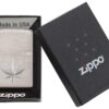 Zippo 29587 Chrome Marijuana Leaf Design