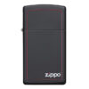 Zippo 1618ZB Slim Black Matte with Red Border