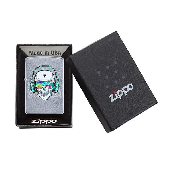 Zippo 29855 Skull Headphone Design